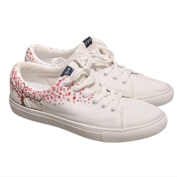 J. Crew Factory Road trip canvas lace-up sneakers painted spring floral size 9H - Picture 9 of 9
